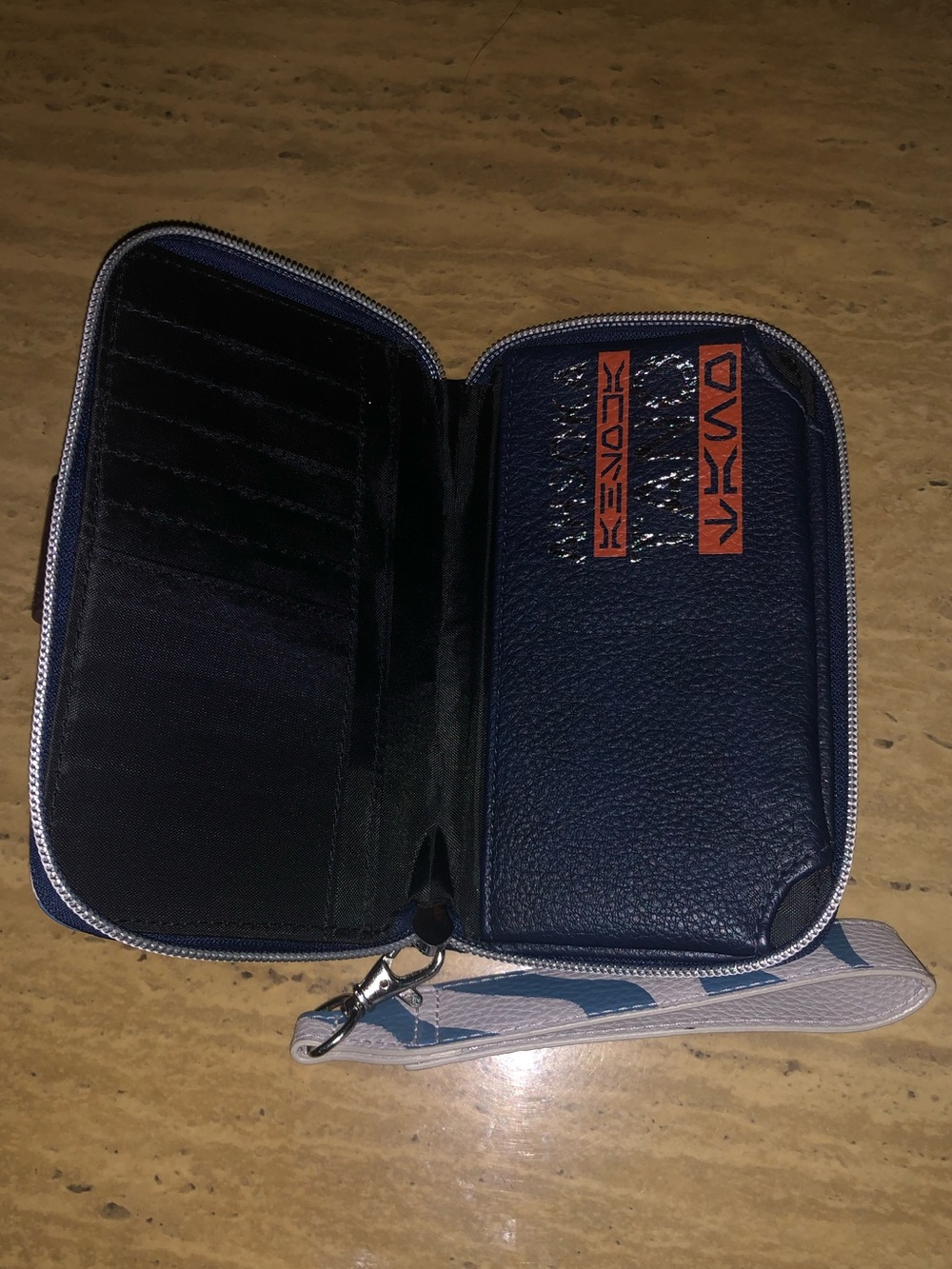 Star Wars Navy and White Zip-Around Wristlet Wallet with Strap - Picture 3 of 7